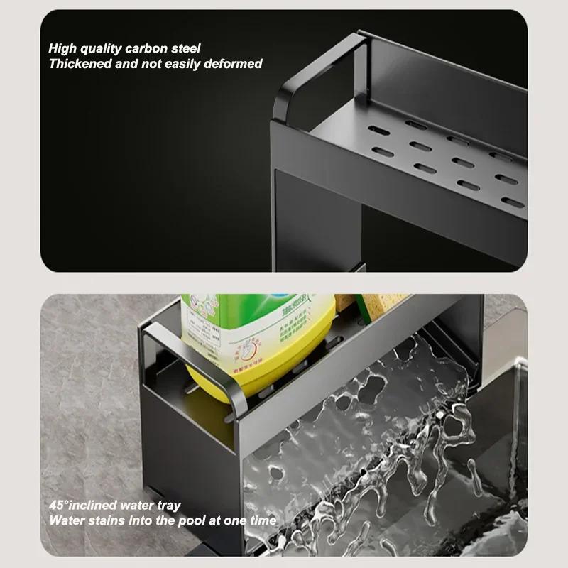 Küchenarbeitsplatten-Spülbecken-Lappen-Organizer, Reinigungszubehör, Küchenabflussutensilien-Aufbewahrungs-Organizer, Küchenspülen-Rack
