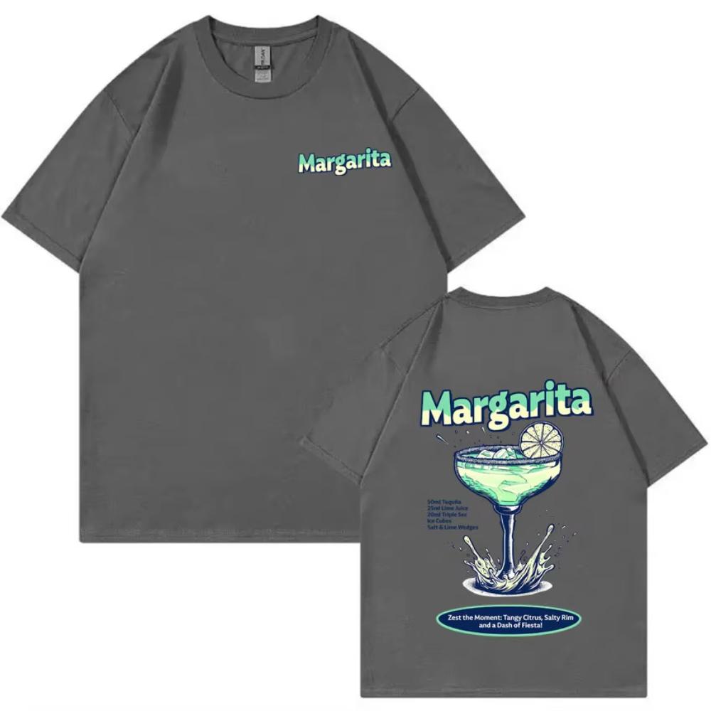 Funny Margarita Cocktail Print Tshirts Unisex Women Fashion Casual Pure Cotton T Shirts Summer Unsiex Vintage Oversized Streetwear