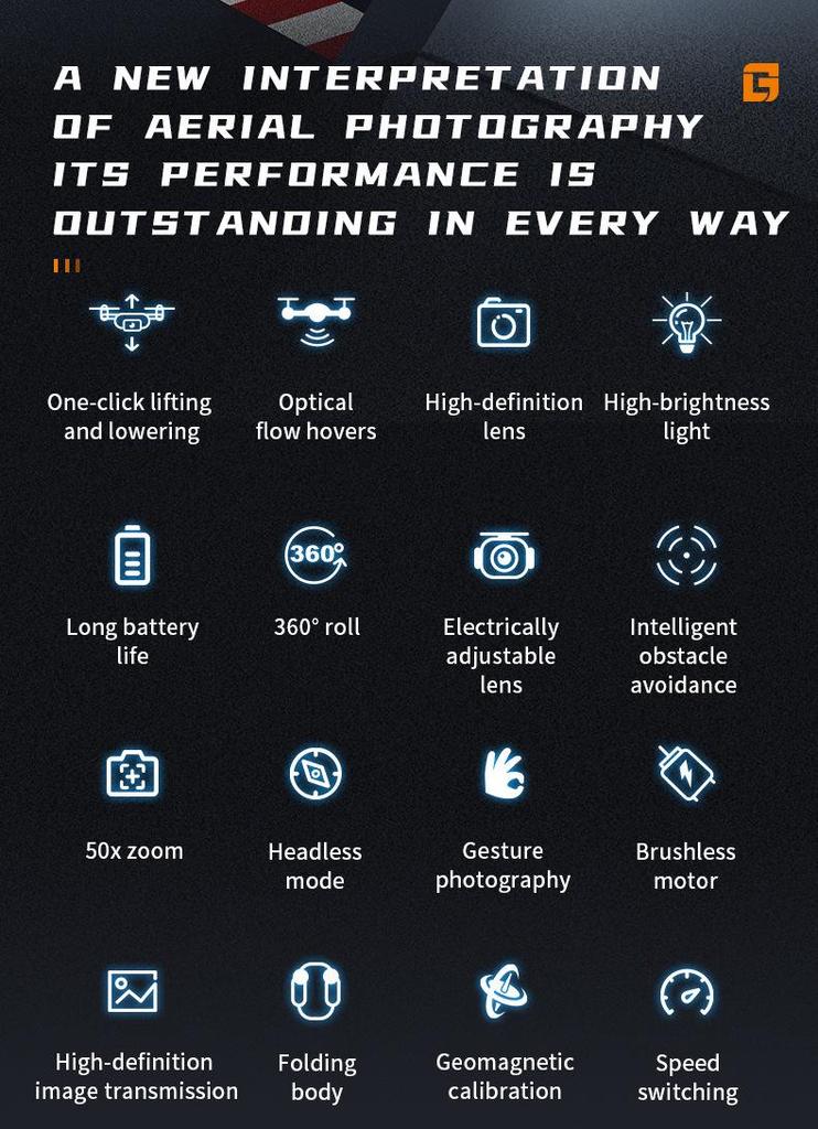 8K HD Mini Foldable Drone: Long Battery Life, Brushless Quadcopter & Large Screen Remote