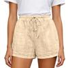 Damenshorts Elastischer Bund Kordelzug Kurz Lässig Locker Shorts Mit Taschen
