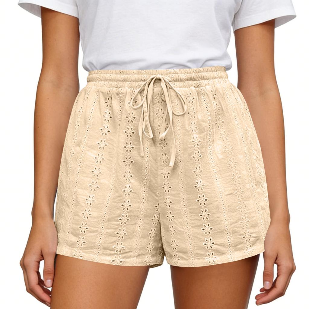 Damenshorts Elastischer Bund Kordelzug Kurz Lässig Locker Shorts Mit Taschen