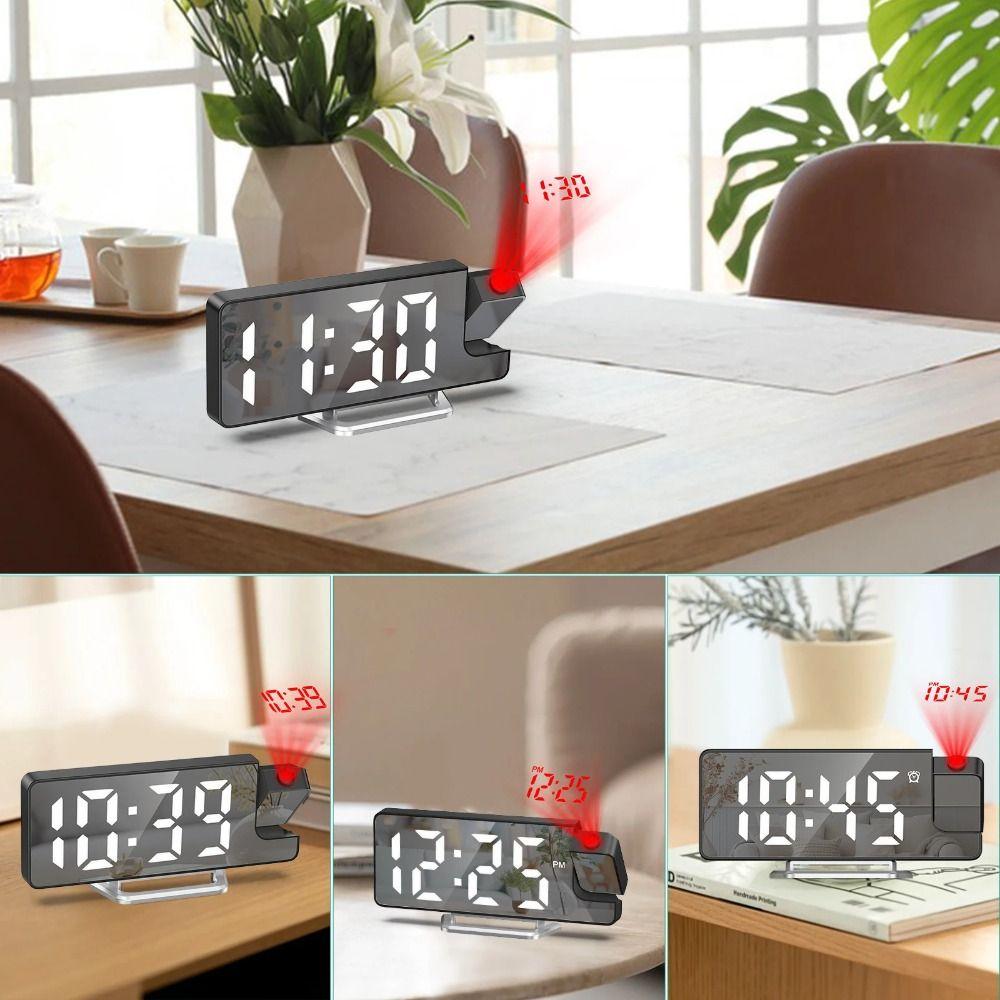 12/24H Projection Alarm Clock Brightness Adjustable Snooze Clocks  Living Room