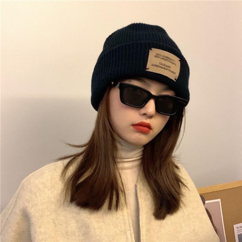 Breathable Winter Warm Hats Letters Embroidered Knitted Hats Fashionable Bucket Hats  Outdoor