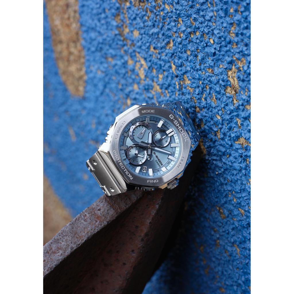 Casio Celokovové hodinky G-Shock s chronografem, Bluetooth Solar Power, pánské stříbrné, autentický japonský model GMC-B2100AD-2AJF