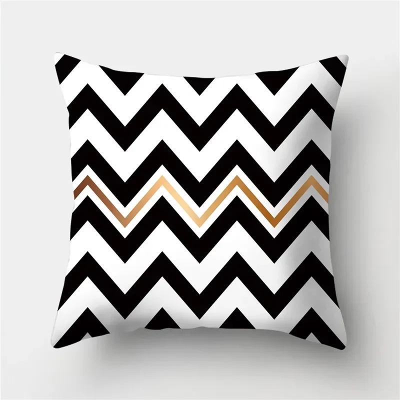 Gold Black Geometric Cushion Cover Polyester Decorative Sofa Cushions Pillow Covers Throw S   Cases Home Decor