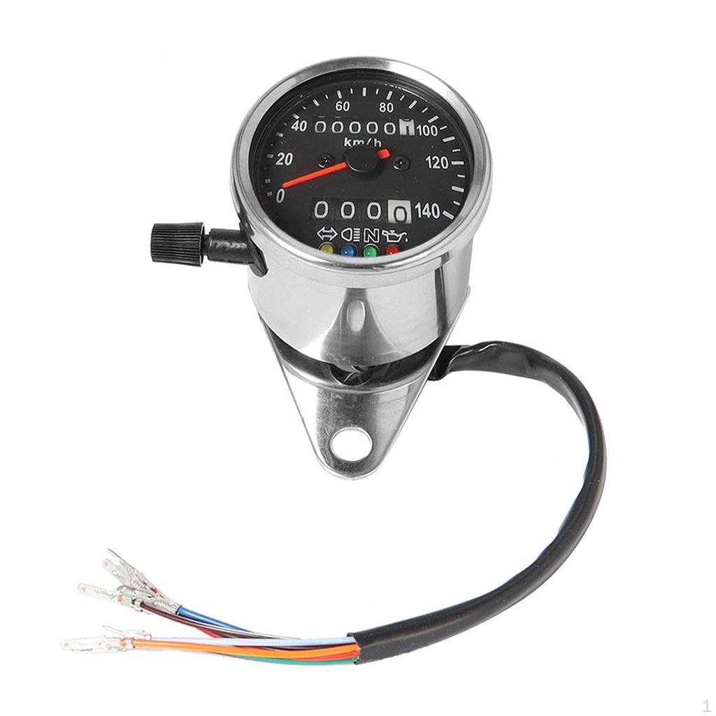 Motorbicycle Instrument Speedometer Dual Odometer LED Backlit DC 12V 4 Lamps with Indicator Light
