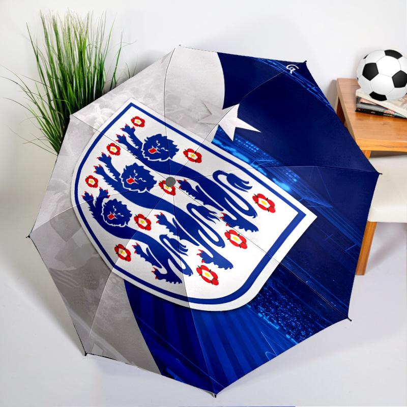 Ombrello Automatico Stampato con Stemma della Nazionale Inglese, 8 Stecche per Viaggio, Campeggio, Ombrello Casual, Regalo Essenziale per la famiglia e gli amici