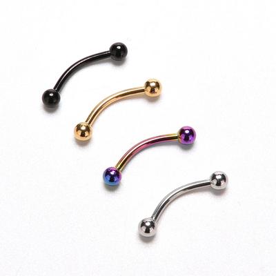 Paslanmaz Çelik Kavisli Barbell Top Kaş Halkası Kaş Piercing Vücut Takısı