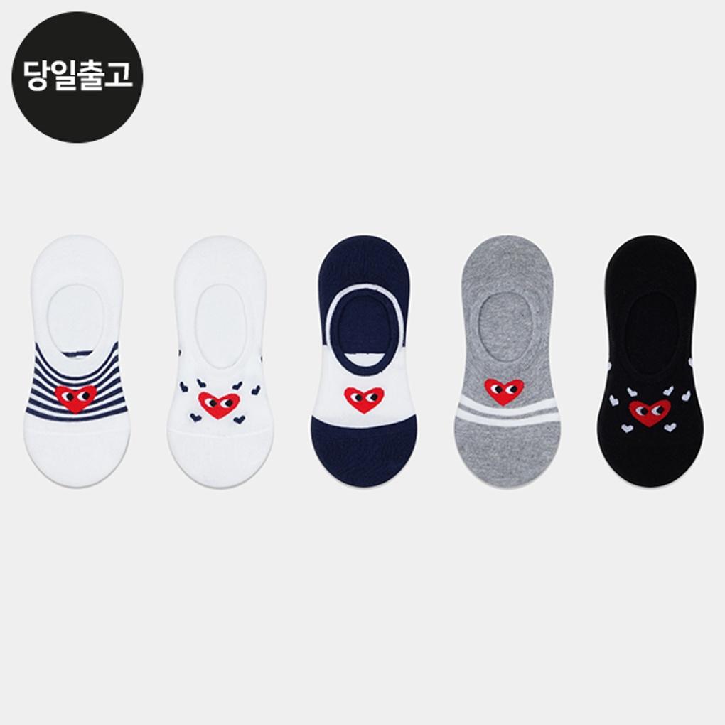 PG Women's/Student Heart Series Socks (5 Pairs) Set Daily Fake Socks Simple