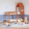 Vidaxl Bunk Bed with Canopy, Waxed Brown, 90X190 Cm, Pine