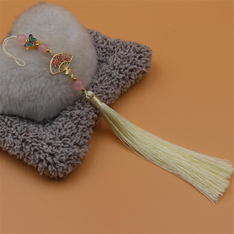 Ice Floss Fan Hanging Tassel Antique Hanfu Decoration Tassel Cheongsam Pressed Placket Ethnic Style Home Decoration