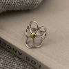 925 Silver Rings for Women Couple Minimalist Handmade Simple Big Flower Ring Party Prevent Allergy Jewelry Party Gifts