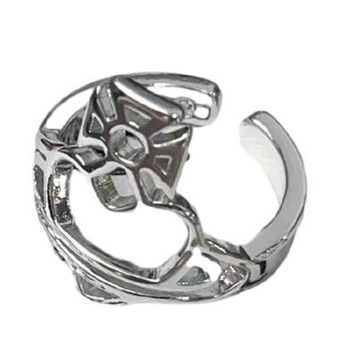 Handgefertigter Hohlherz-Verstellbarer Ring Leichter Kupfer Schmuck Verstellbare Punk Ringe Für Frauen Vintage Design