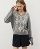 CITYBREEZE Argyle V-Neck Knit_Grey