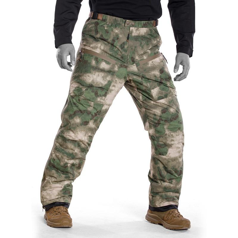 Mens Winter Thick Insulated Outdoor Pants Waterproof Full-Zip Camo Tactical Trousers Hiking Skiing
