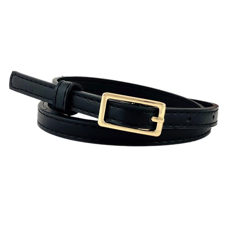 Pu Minimalist Leather Waist Belt For Women With Rectangular Buckle Design