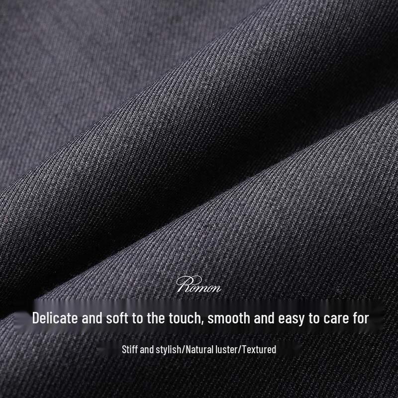 ROMON Men's Dark Grey Two-Button Business Suit Jacket