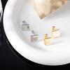 European Retro Geometric Square Stud Earrings - Elegant Metal Fashion for Women