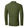 Men's Solid Color Button Lapel Long Sleeve Top Men's Casual Fashion Long Sleeve Top