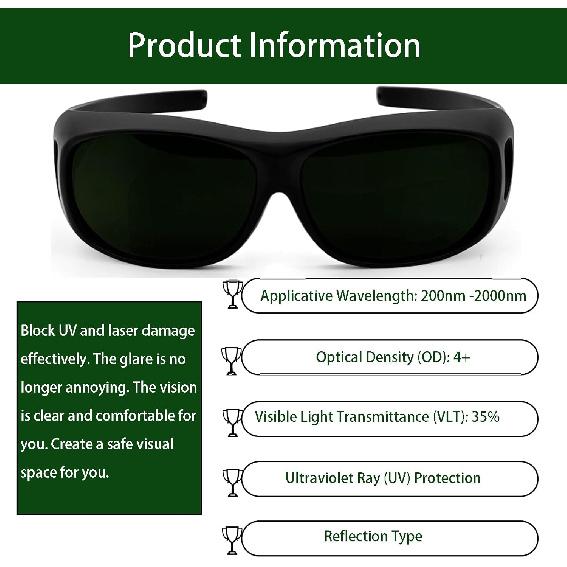IR 5.0 Welding Safety Glasses, Anti-scratch Welding Lens, Wrap-around Design, UV Protection, Black