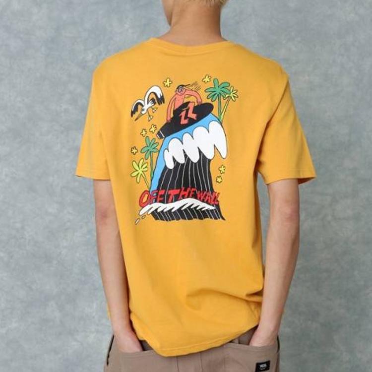 Vans Asia Artist Collab Edition Print Short Sleeve T-Shirt Men Tops Yellow VN0A4RAY50X