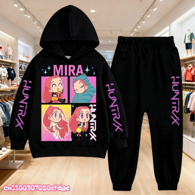 2025 Heiße Herbstmode KPop Dämonenjäger Print Kinder Set Hoodie+Hose Anzug 2-teiliges Set Kind Junge Mädchen Kleidung Lässiger Trainingsanzug