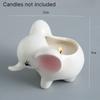 Ceramic Elephant Candle Holder Aromatherapy Candle Jar Vessel Home Desktop Decorative Ornament for Indoor Fragrance