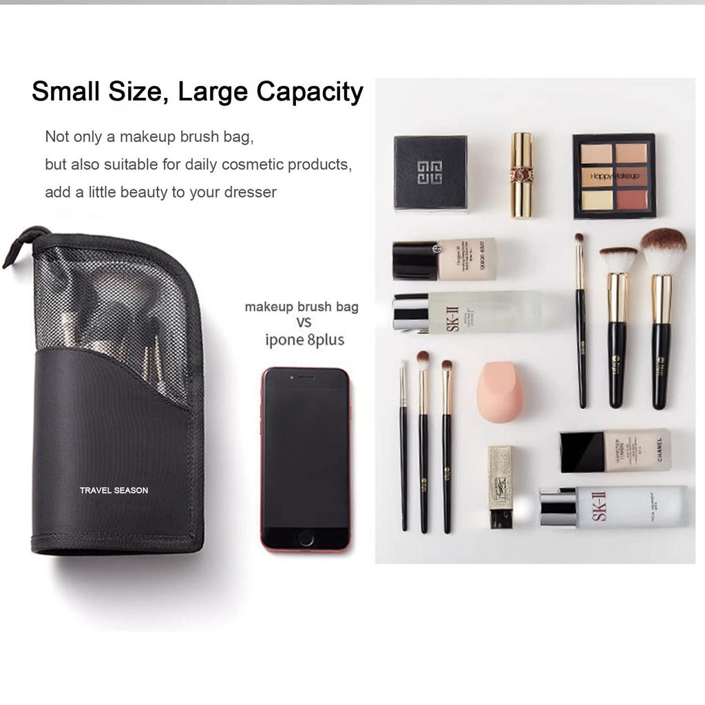 Portable Stand-Up Cosmetic Bag for Women Travel Clear Zipper Makeup Bag Oxford Makeup Brush Holder Organizer Bag Toiletry Bag