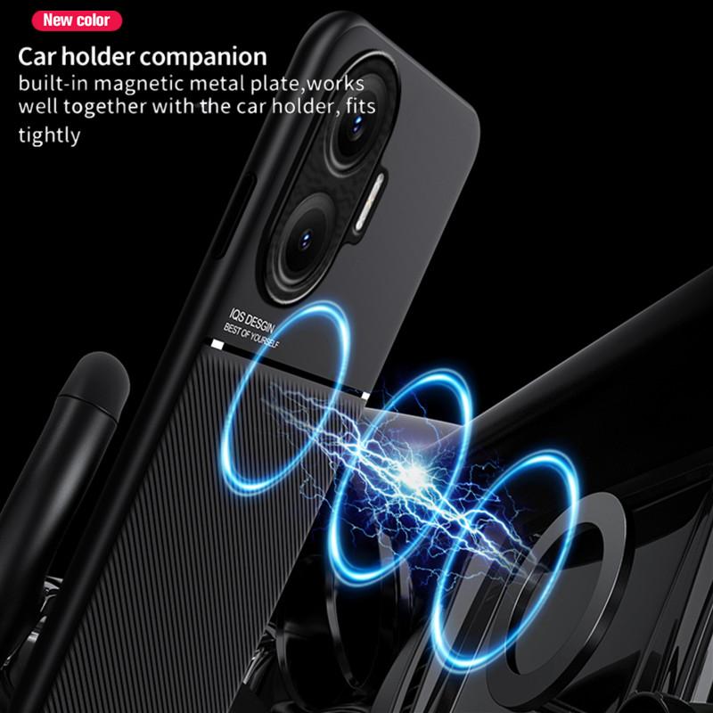Rugged Non-Slip Protective Case for Xiaomi Poco F7 5G Cover Built-in Magnetic Suction Holder Coque Fundas Capa