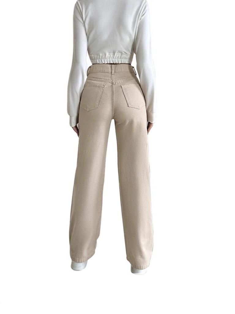 Extra lange europäische Wide-Leg Jeans für Damen - Elastisch, Schlankmachender Schnitt, Toller Fall, Weiß, Ideal für große Frauen, Neu für Frühling & Herbst.