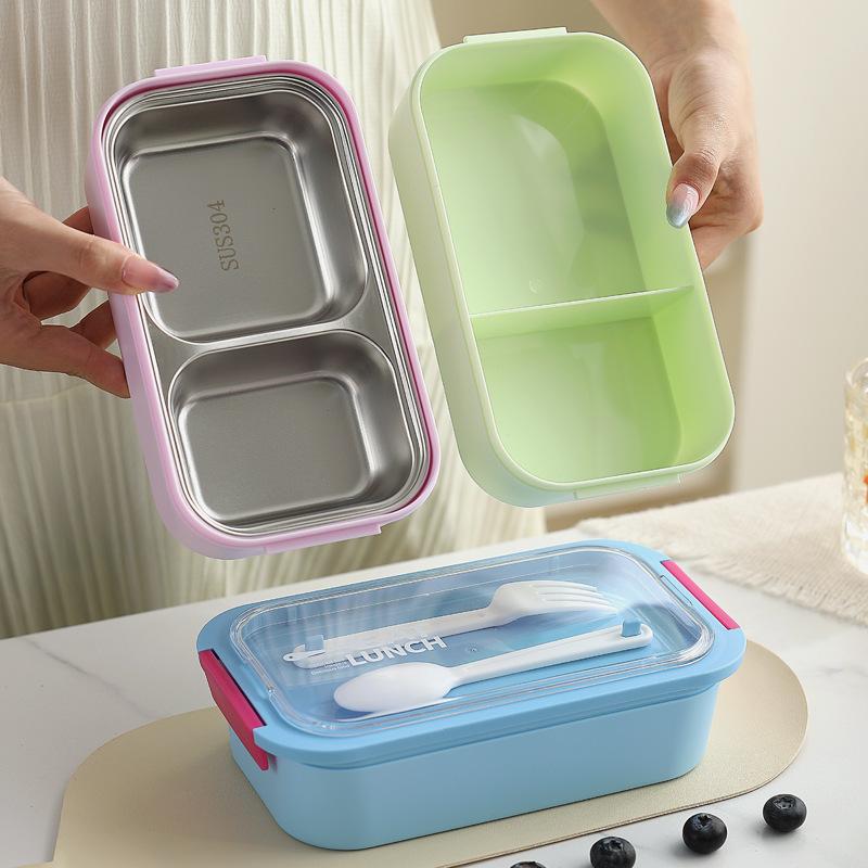 Compartment Lunch Box for Students and Office Workers, Portable Bento Box, 304 Stainless Steel Insulated Lunch Container