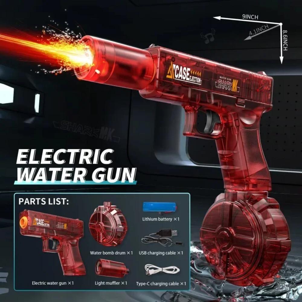 Automatic Glock Electric Water Gun Large Capacity Water Blaster for Summer Beach Pool Party Water Fighting Toys for Kids Adults