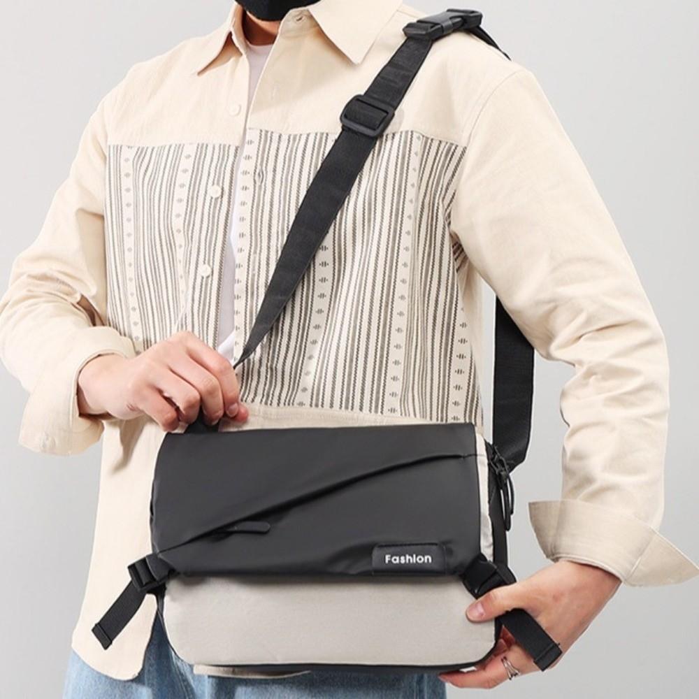 Waterproof Men Crossbody Bag Large Capacity Chest Bag Korean Style Student Shoulder Bag  Cycling