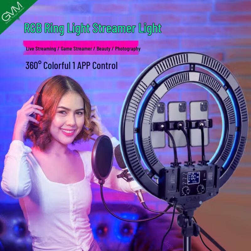 GVM LED RGB Ring Light for Live Streaming
