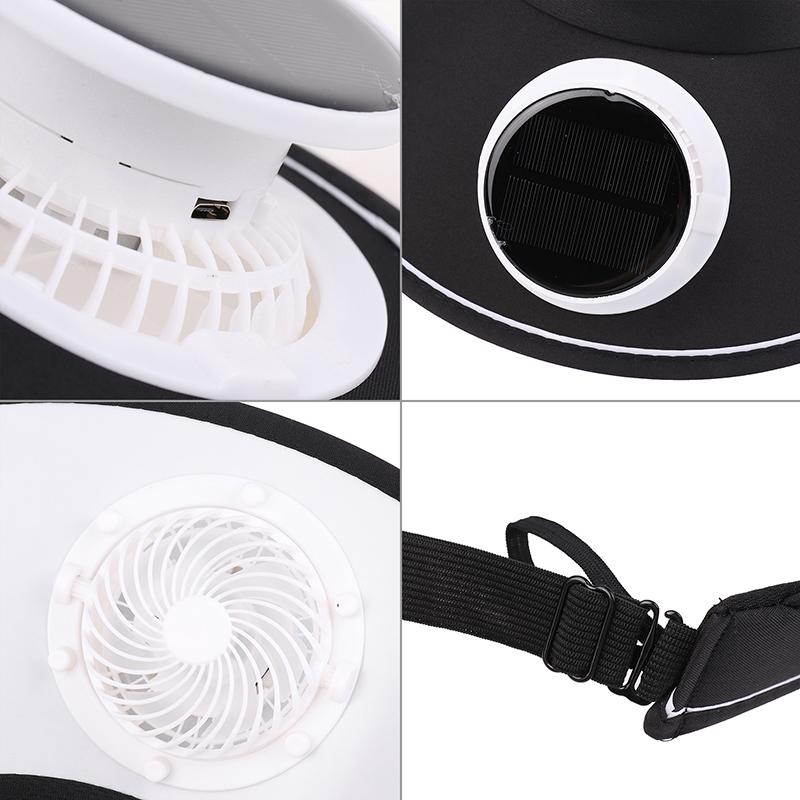Wide Brim Sun Hat With Built-In Fan Summer Cap Outdoor Straw Visor Hat With Solar/Usb Powered Fan For Camping Fishing Hiking
