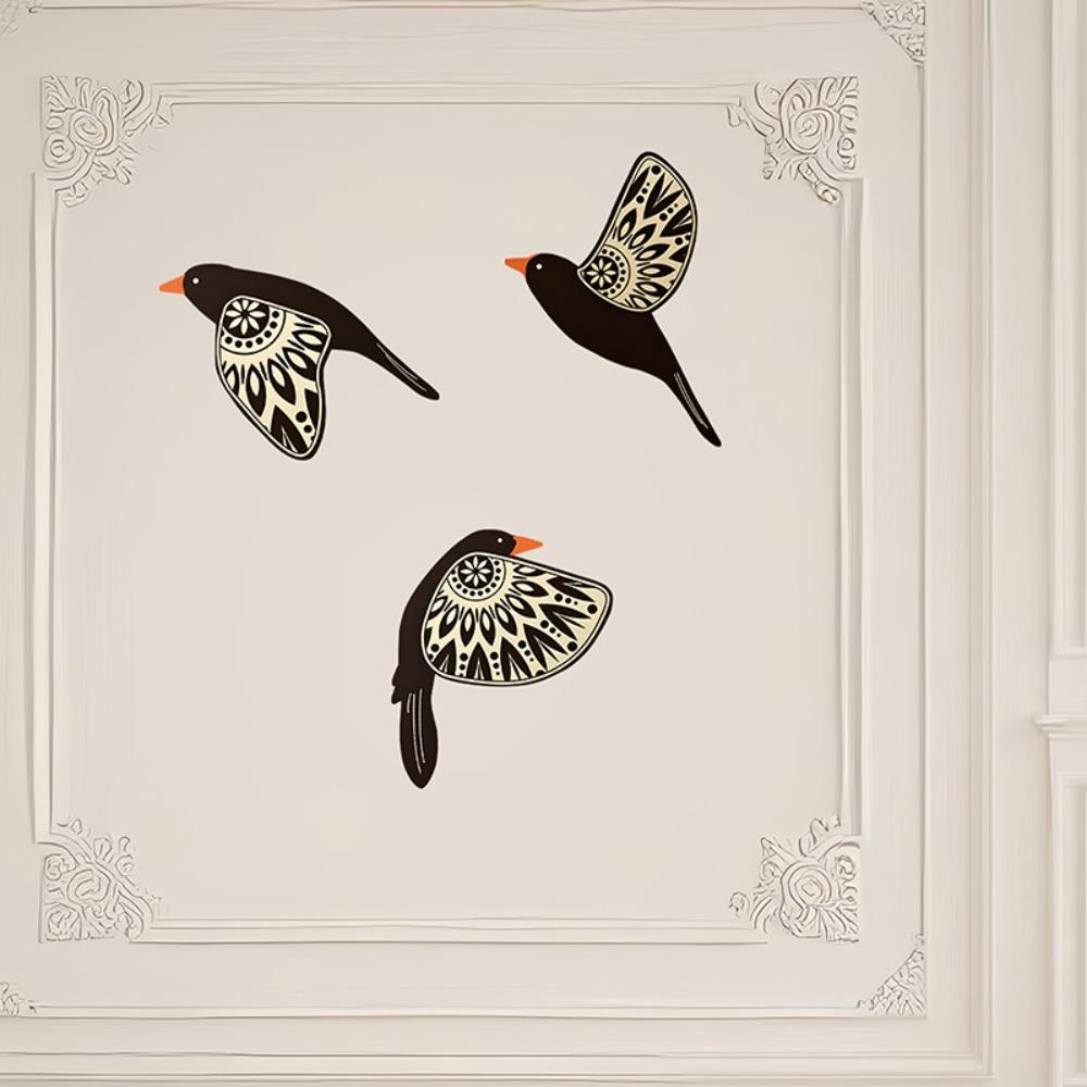 3/5 Pcs 3/5 Pcs Wooden Bird Ornaments Easy Installation Wood Flying Bird Ornaments  Home