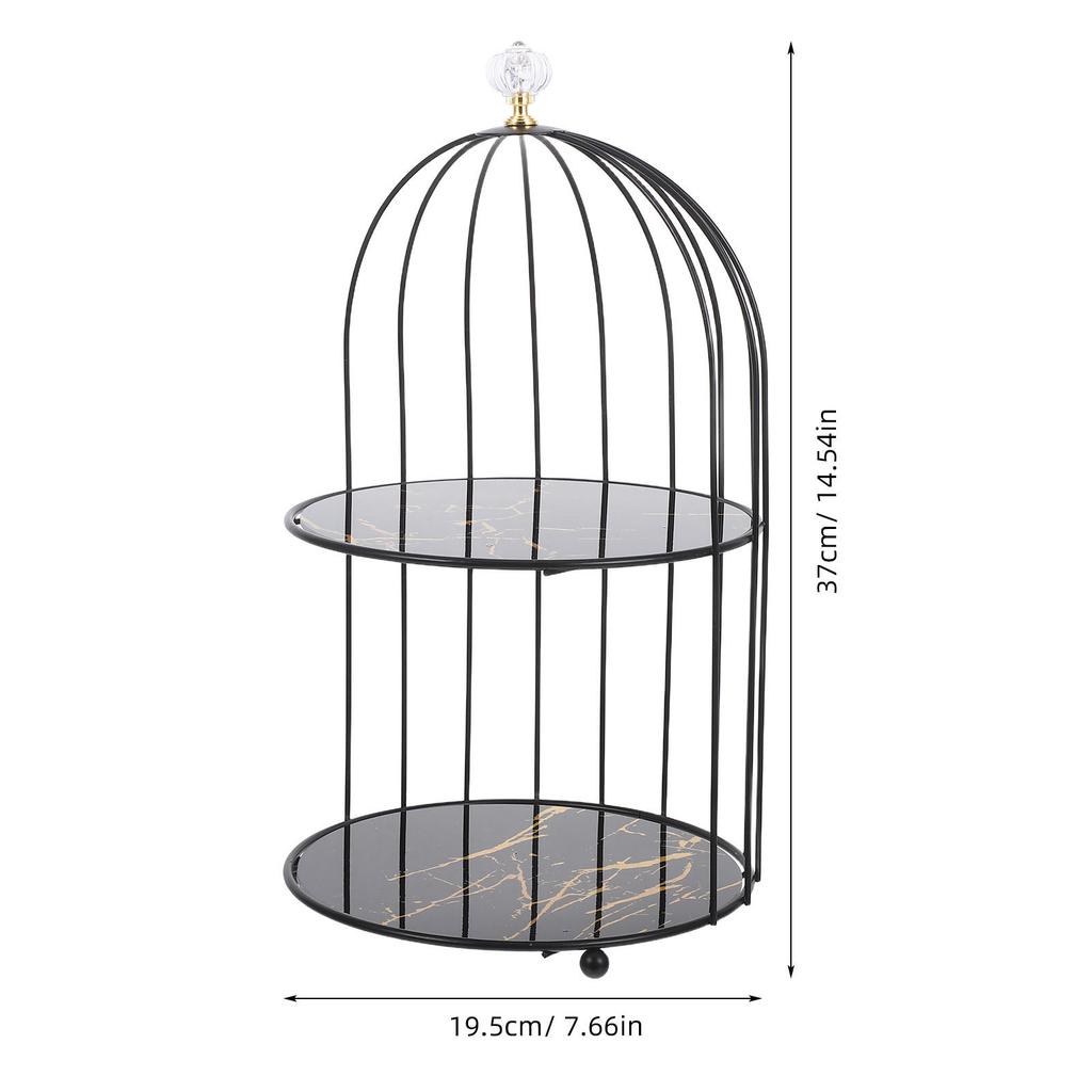 Sturdy Metal Cake Stand Bowl Birdcage Design Dessert Table Centerpiece Cupcake Tower Pastry Stand Fruit Display Rack Farmhouse