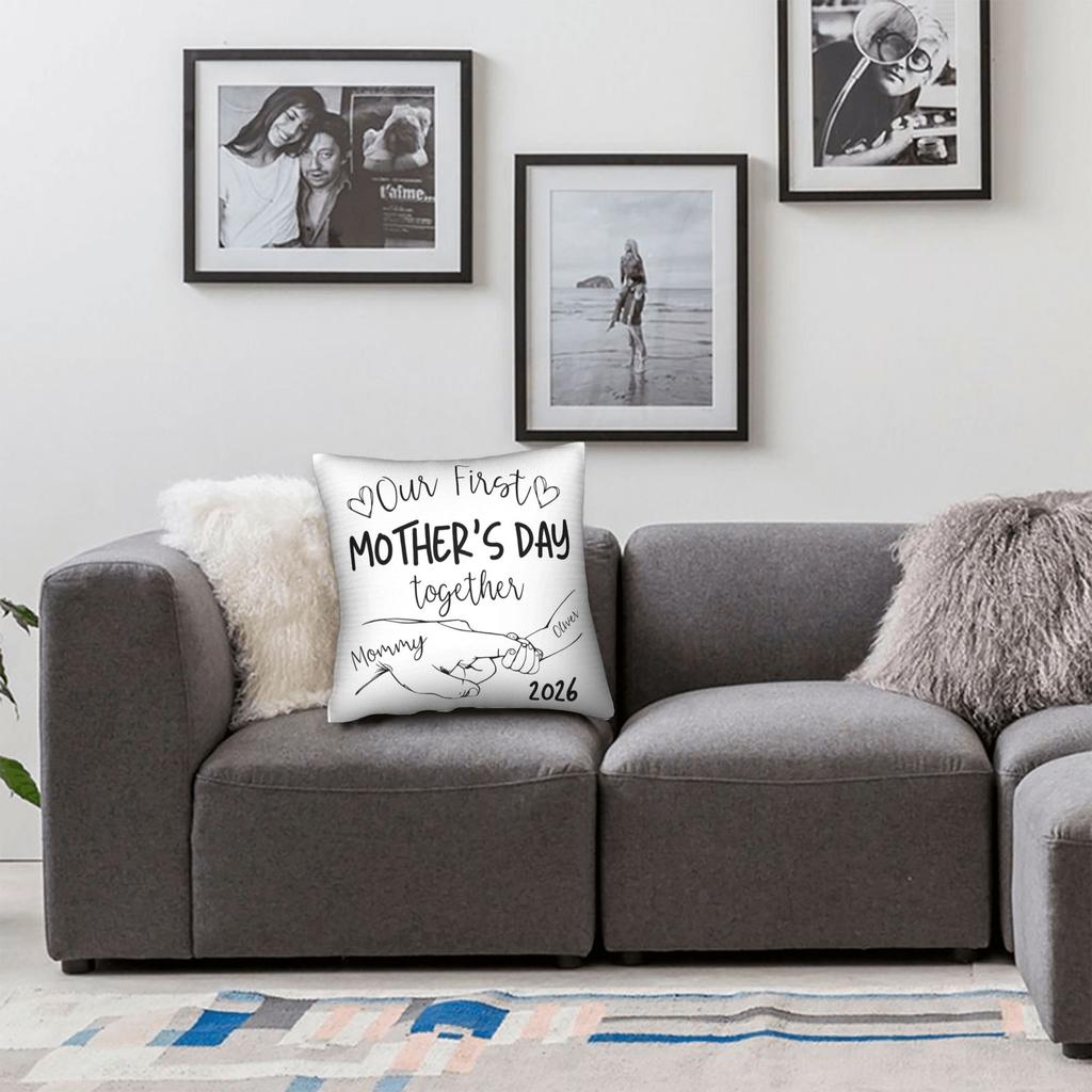 Our First Mothers Day Together Pillow Case Soft Pillow Cover For Living Room Bed Chair Morden Pillowcases