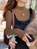 Women's White Half-High Neck Ruffle Trim Knit Sweater - Autumn/Winter 2025 Collection
