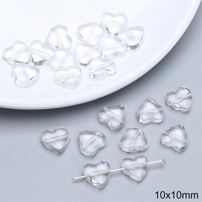 20pcs/bag Special-Shaped Glass Transparent Beads DIY Bracelet Necklace Earrings Jewelry Accessories