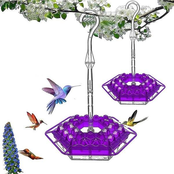 New Plastic Hex Hanging Hummingbird Feeder Handmade Bird Feeder For Outdoor Garden Yard Decoration Gift For Bird Lovers 4 Colors
