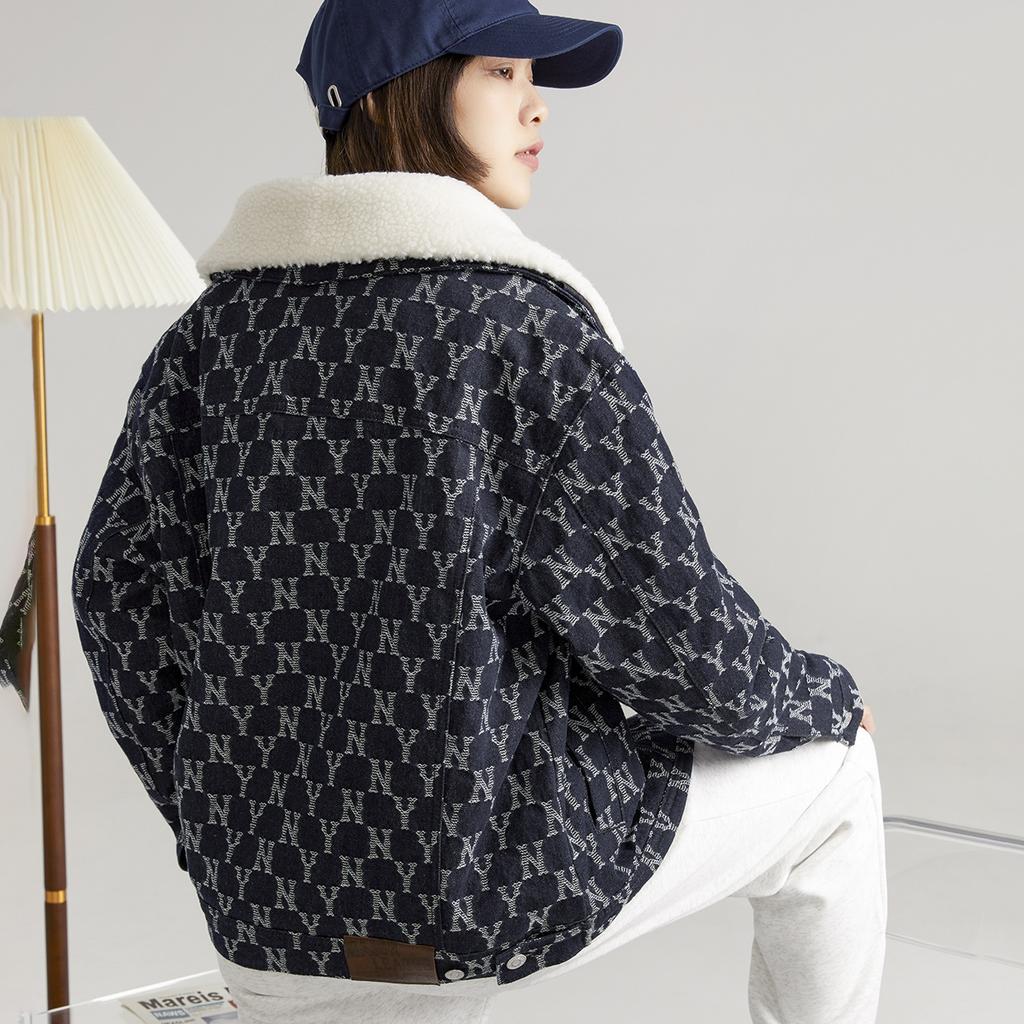 New MLB Jacket Unisex Dark Marine Blue 3ADKM0124-50NYD