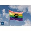 1pc of Fluffy Rainbow Pride Flag with Paw Print Design - 91.44x152.4 Cm Durable Polyester, Textured Surface and Grommets, Suitable for Outdoor, Wall,