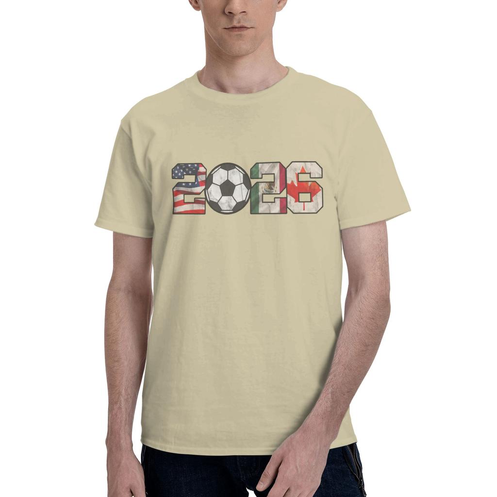Custom 2026 Football Soccer Cups For Unisex 100 Cotton Tshirt Leisure Tees Short Sleeve Usa Canada Mexico Tshirts Slim Fit
