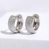 Luxury Full Zircon Multi-Row Sparkling Silver Color Hoop Earrings for Men Women Fashion Jewelry New Arrival