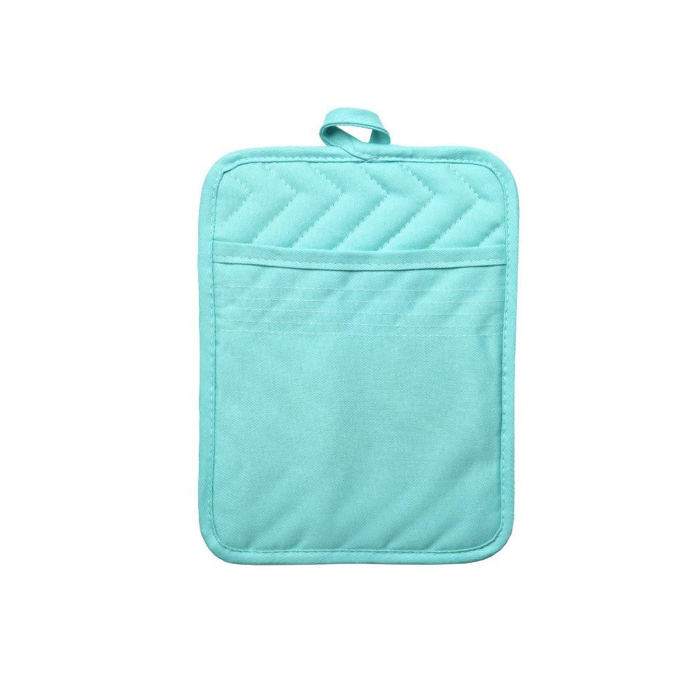 

2pcs Heat Resistant Ovens Mitts Anti Scald Baking Gloves Portable Insulation Pad Stove светло-синий