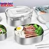 Qianxing 201 Stainless Steel Double-Layer Lunch Box Set