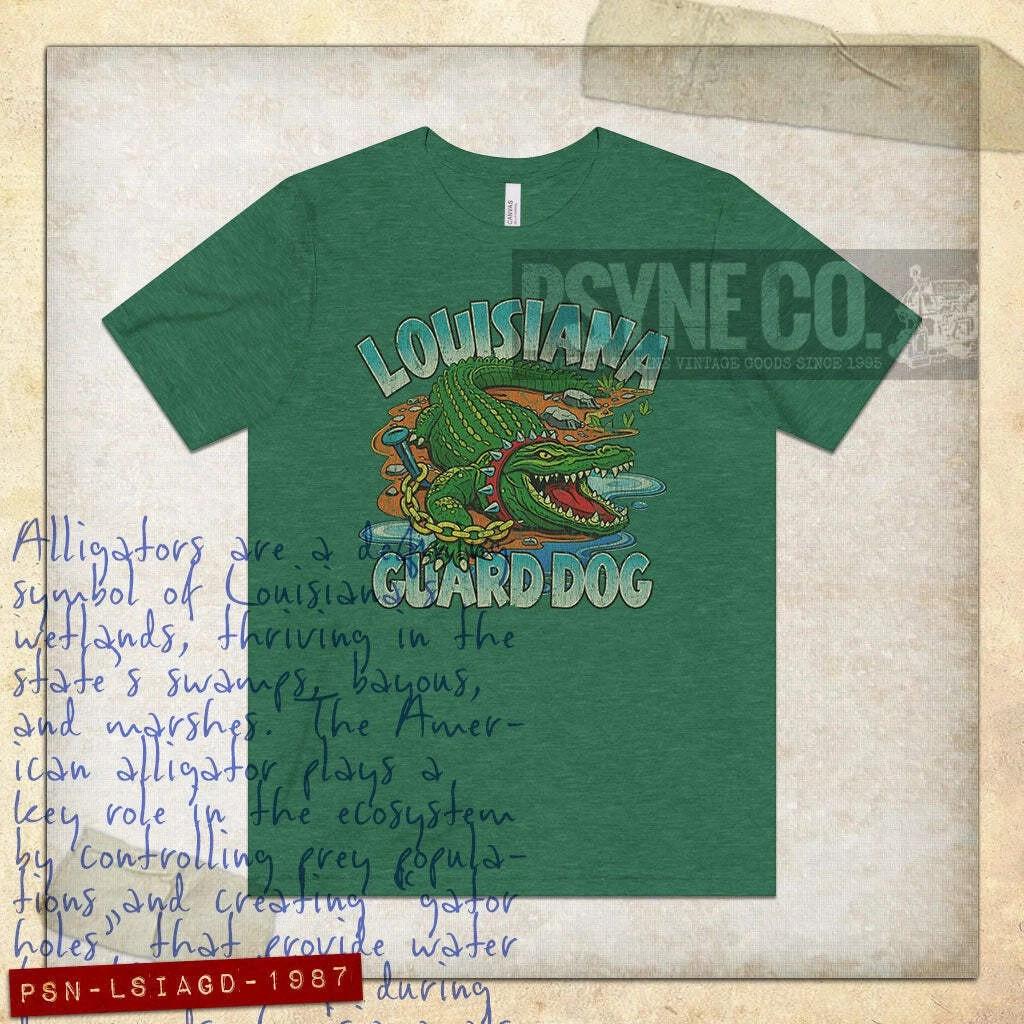 

Louisiana Guard Dog 1987 Vintage Men s T shirt 4XL