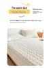 Soybean Fiber Waffle Jacquard Quilted Mattress Protector - Solid Color Bed Cover