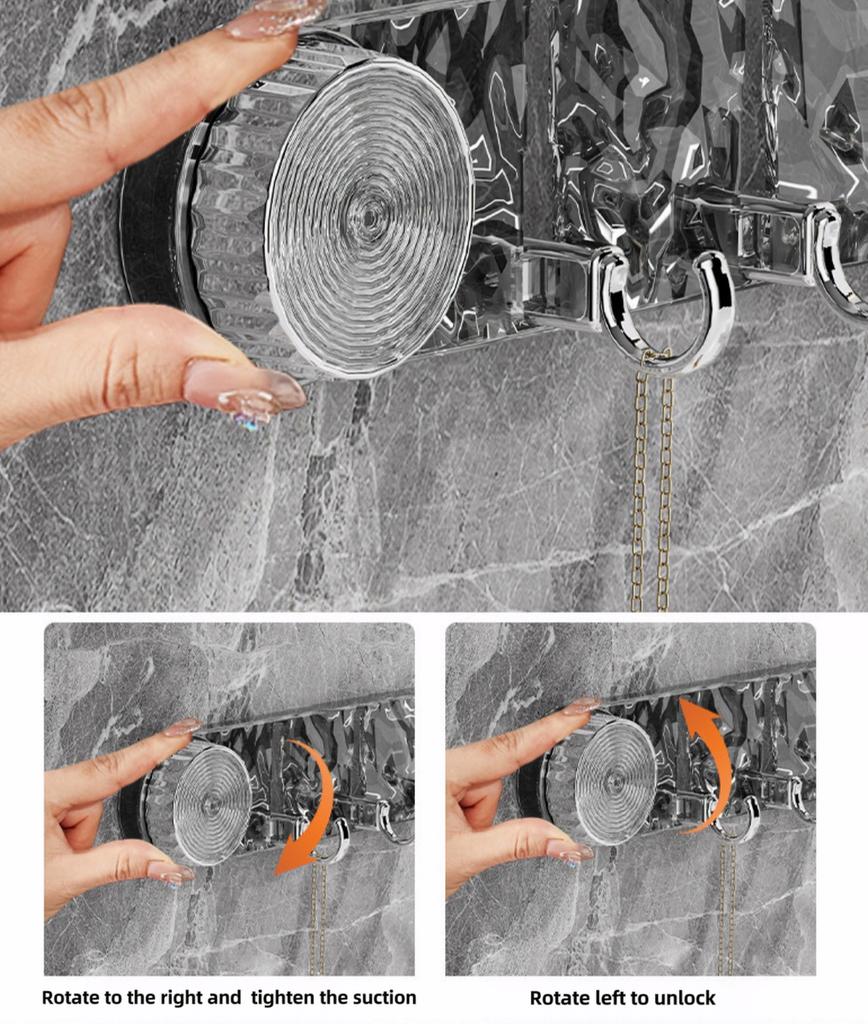 Bathroom Wall Hole-free Door Swivel Suction Cups Strong Load-bearing Rows of Hooks Bathroom Corrugated Non-marking Sticky Hooks